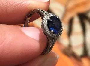Scratched sapphire best sale ring