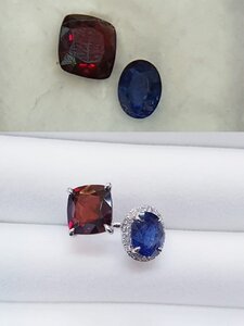 Spinel & PB Sapphire tgt w Custom Made Ring.jpg