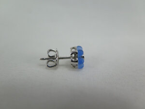 Blue Glass Diamond Flower Earrings 18k .jpg