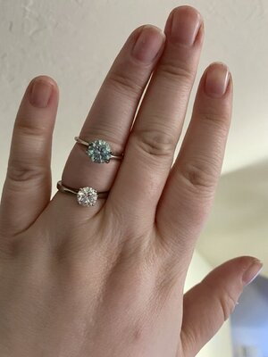 Lightbox 2 carat lab diamond in blue PriceScope