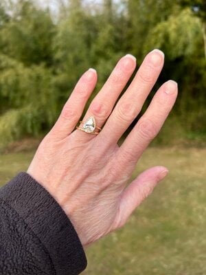 Three Stone Pear Shape Diamond Engagement Ring Setting In Platinum (1.03ct.  tw.)