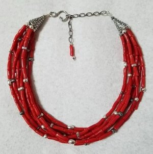 Mediterranean coral beaded necklace.JPG