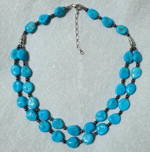 Sleeping beauty turquoise double-strand beaded necklace.jpg