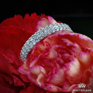 Custom Double Pave Three Quarter Diamond Wedding Ring