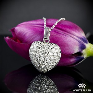 Domed Heart Pave Diamond Pendant