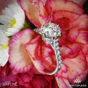 Vatche Swan French Set Pave Diamond Engagement Ring