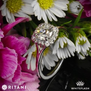 Ritani French-Set Halo Engagement Ring