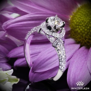 Custom Pave Diamond Engagement Ring with a 0.74ct A CUT ABOVE