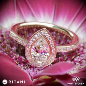 Ritani Halo Micro Pave Diamond Engagement Ring