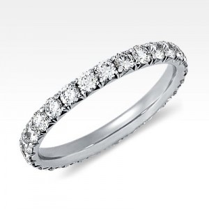 French Pavé Diamond Eternity Ring in Platinum (1 ct. tw.)