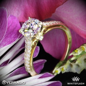 Verragio Double Pave Diamond Engagement Ring set with 1.272 A CUT ABOVE
