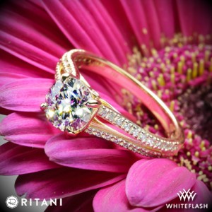 Ritani Double French Set Diamond V Engagement Ring