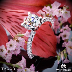 Semi Custom Tacori Petite Diamond Crescent Solid Bottom Ring set with a 1.761ct ACA