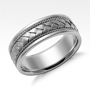 Braided Wedding Ring in 14K White Gold (7mm)