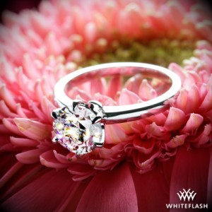 Exquisite Half Round Solitaire Engagement Ring set with a 1.32ct Expert Selection