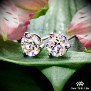 3 Prong Martini Diamond Earrings set with 0.706ct Round Diamonds