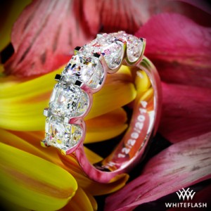 Custom Five Stone Asscher Diamond Engagement Ring