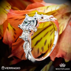 Verragio Twisted Shank Princess 3 Stone Engagement Ring