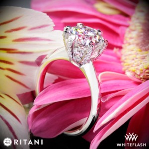 Ritani 6 Prong Solitaire Engagement Ring set with a 2.061ct F VS2 A CUT ABOVE