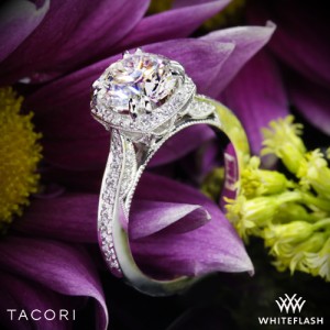 Tacori Dantela Crown Diamond Engagement Ring set with a 1.302ct A CUT ABOVE