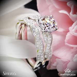 Simon G Delicate Diamond Engagement and Wedding Rings