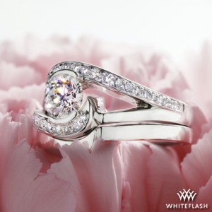 Custom Iris Diamond Engagement and Wedding Rings