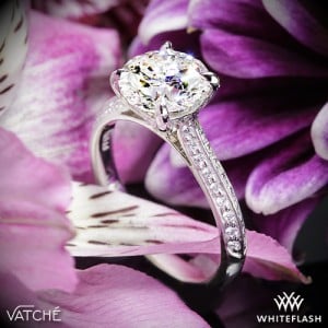 Vatche Caroline Pave Diamond Engagement Ring set with a 1.653ct I VS2 A CUT ABOVE