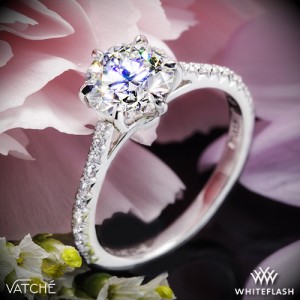 Vatche Felicity Pave Diamond Engagement Ring set with a 1.082ct A CUT ABOVE