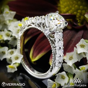 Verragio Pave Diamond Engagement Ring set with a 1.197ct A CUT ABOVE