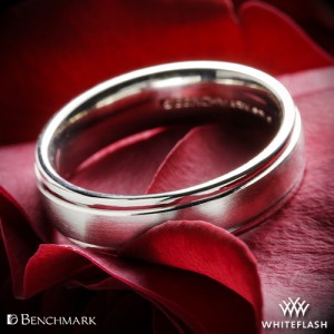 Benchmark Comfort Fit Wedding Ring with Spin Satin Finish