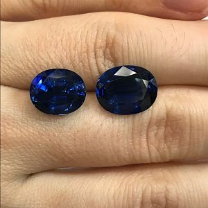 Two royal blue sapphires