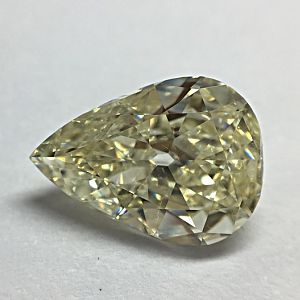 2.50CT OLD CUT PEAR FANCY LIGHT YELLOW VS2 NONE CERT