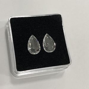 Rose cut Pear Pair D-IF GIA