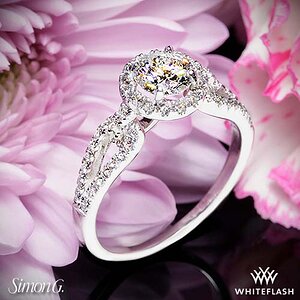Simon G Passion Halo Diamond Engagement Ring