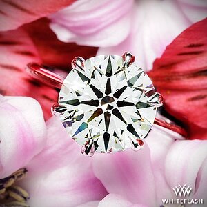 Impressive A CUT ABOVE® Hearts and Arrows set in a customized 6-Prong Solitaire Engagement Ring