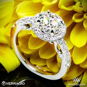 Verragio Half Eternity Halo Diamond Engagement Ring