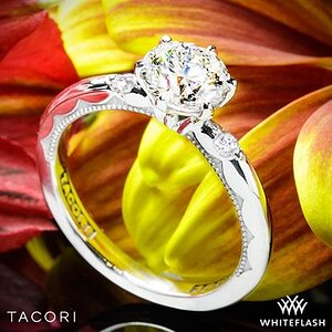 Tacori Sculpted Crescent Classic 3-Stone Engagement Ring