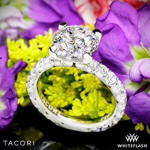 Tacori Petite 3/4 Crescent Scalloped Milgrain Diamond Engagement Ring