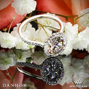 Danhov Per Lei Halo Diamond Engagement Ring