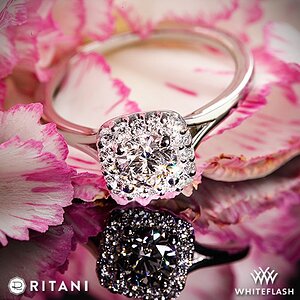 Ritani French-Set Halo Solitaire Engagement Ring