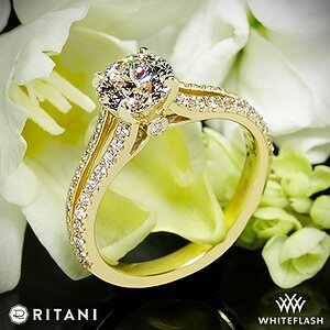 Ritani Double French-Set "V" Diamond Engagement Ring