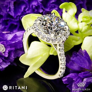 Ritani French Set Halo Diamond Engagement Ring