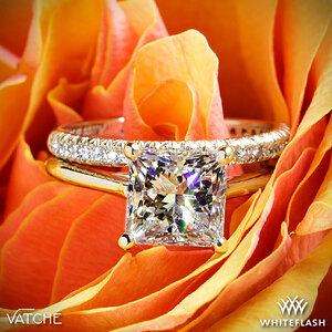 Vatche Lyric Solitaire Engagement Ring with Serenity Diamond Wedding Ring