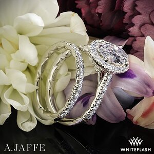 A. Jaffe Seasons of Love Halo Diamond Wedding Ring Set