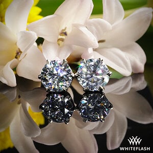 6 Prong Crown Diamond Earrings