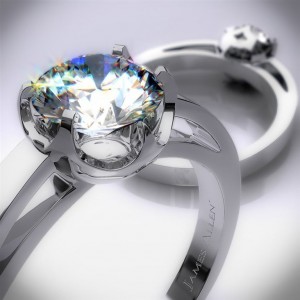 11050 - Flat Tab Solitaire Engagement Ring