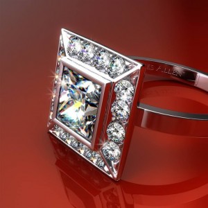 11020 - Frame Pave Set Diamond Engagement Ring