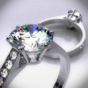 11012 - Six Prong Pave Set Engagement Ring