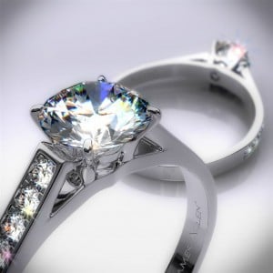 11014 - Pave Set Diamond Engagement Ring