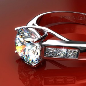 11131 - Cross Prong Princess Cut Diamond Engagement Ring